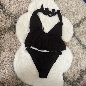 Samiol Chic Black Halter Bikini Set S B10